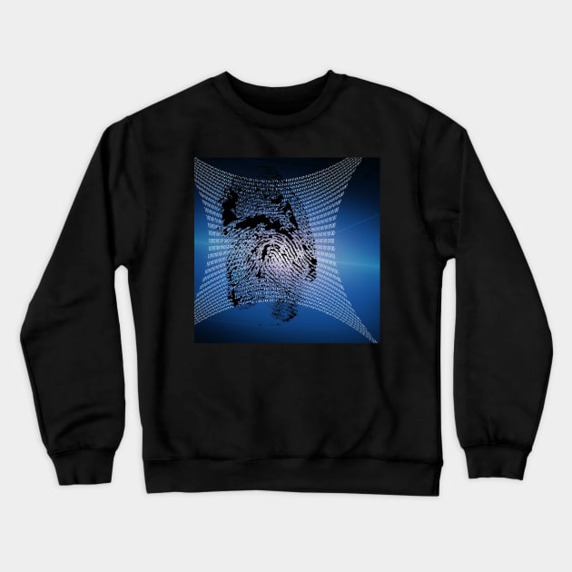 Digital Fingerprint Crewneck Sweatshirt by rolffimages